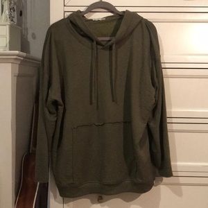distressed army green sweatshirt